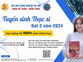 Thông báo tuyển sinh Thạc sỹ Đợt 2 chuyên ngành Kế toán