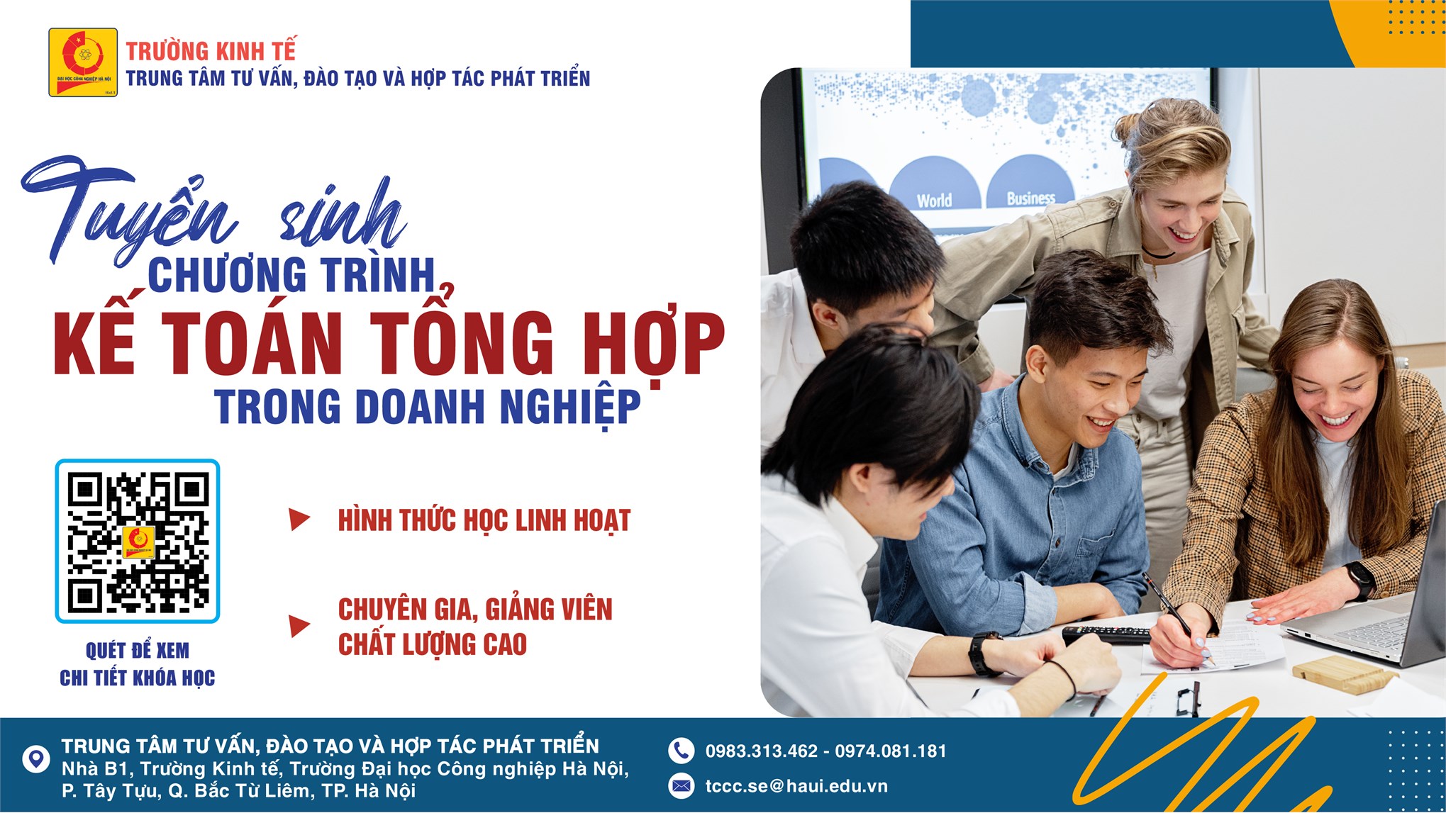 TUYỂN SINH CHƯƠNG TRÌNH KẾ TOÁN TỔNG HỢP TRONG DOANH NGHIỆP