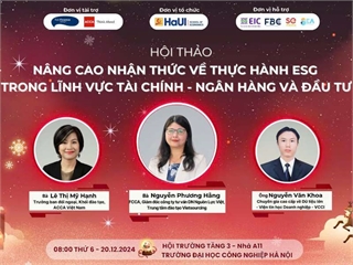 Hội thảo: “Nâng cao nhận thức về thực hành ESG trong lĩnh vực Tài chính - Ngân hàng và đầu tư”