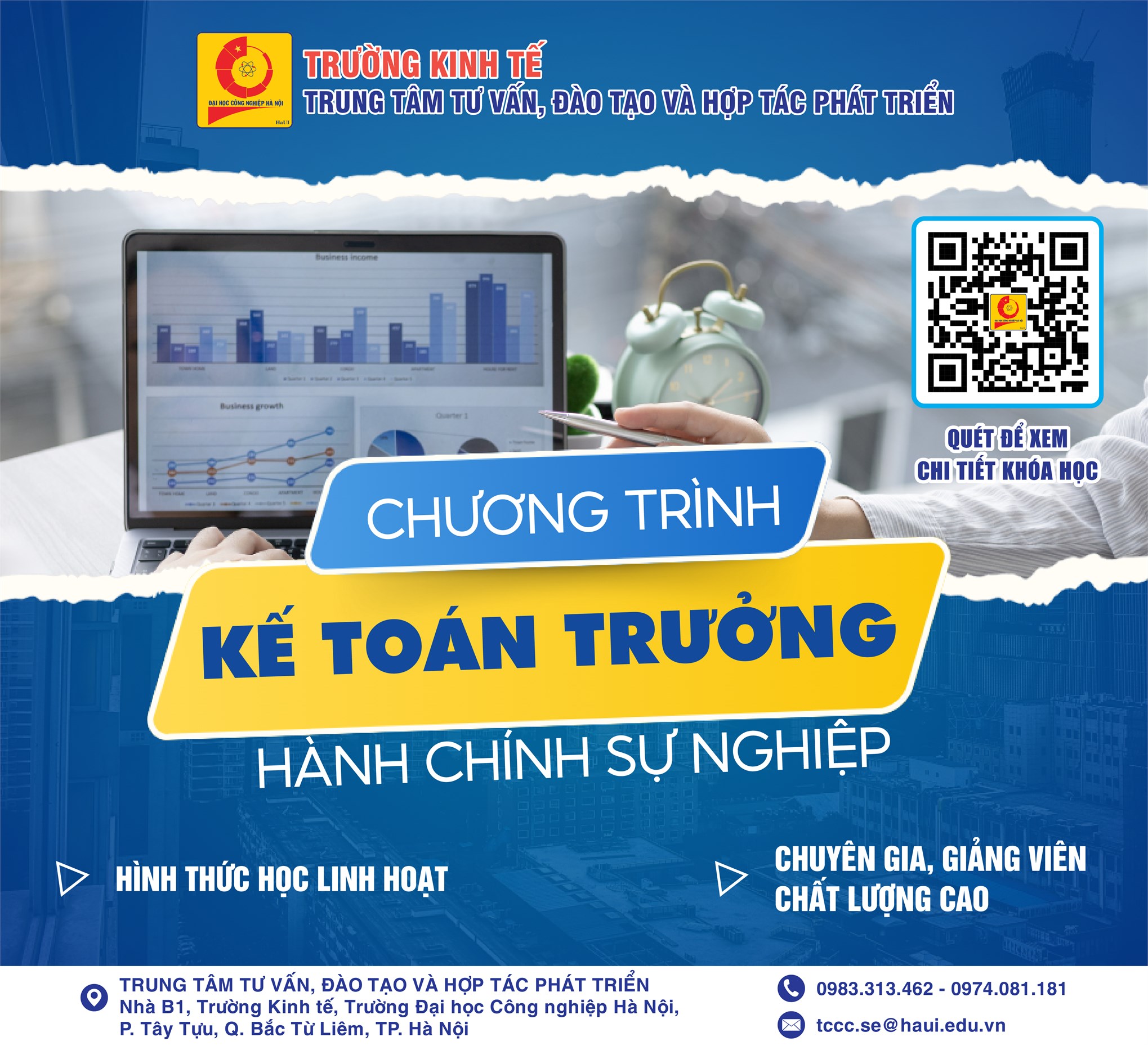 TUYỂN SINH CHƯƠNG TRÌNH BỒI DƯỠNG KẾ TOÁN TRƯỞNG HÀNH CHÍNH SỰ NGHIỆP