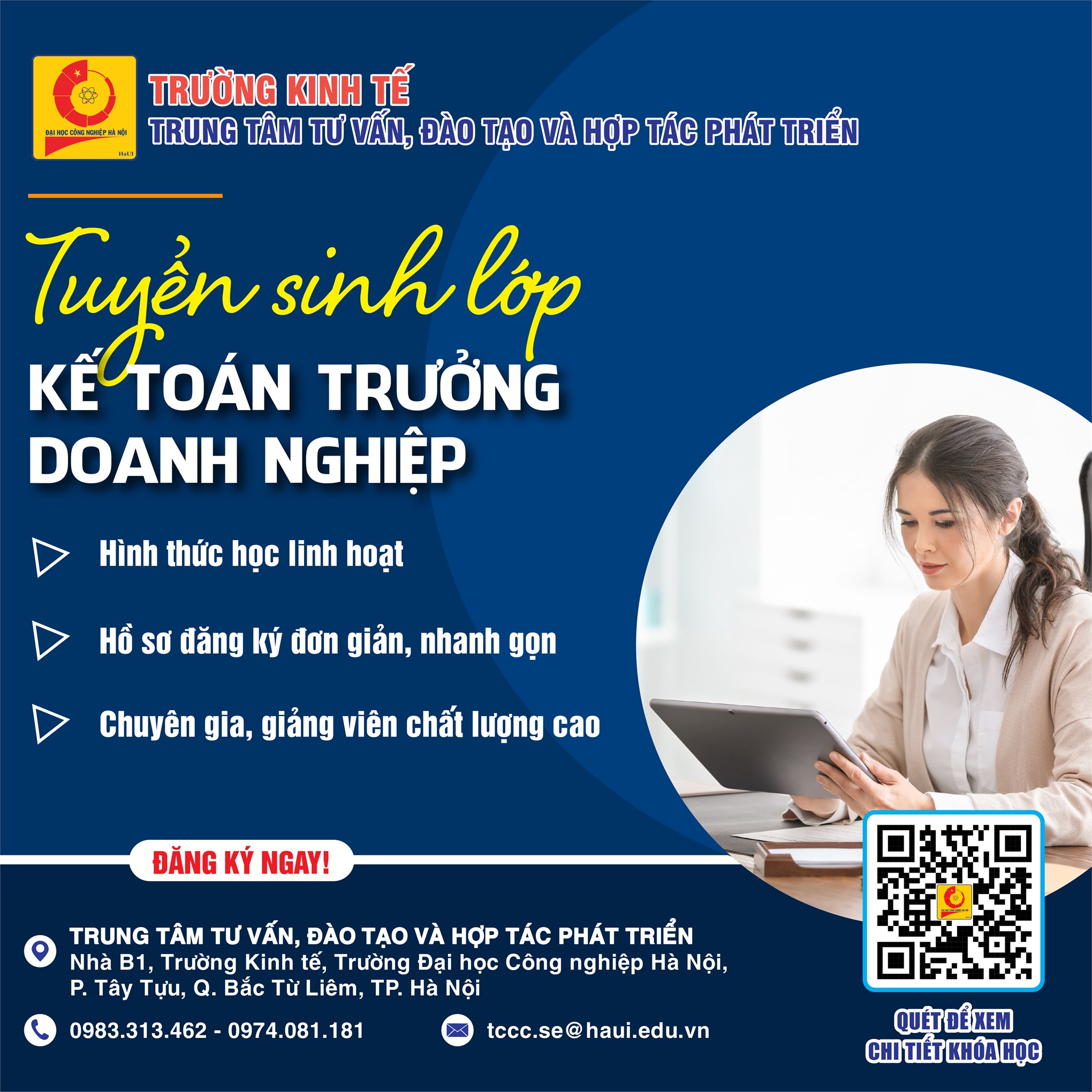 TUYỂN SINH CHƯƠNG TRÌNH BỒI DƯỠNG KẾ TOÁN TRƯỞNG DOANH NGHIỆP