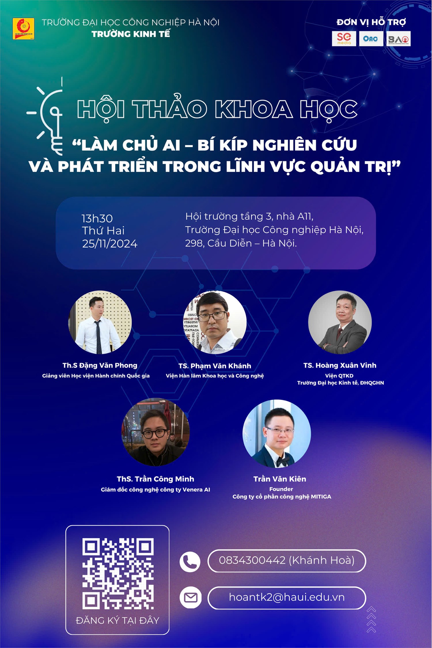 THƯ MỜI THAM DỰ HỘI THẢO KHOA HỌC “LÀM CHỦ AI – BÍ KÍP NGHIÊN CỨU VÀ PHÁT TRIỂN TRONG LĨNH VỰC QUẢN TRỊ”