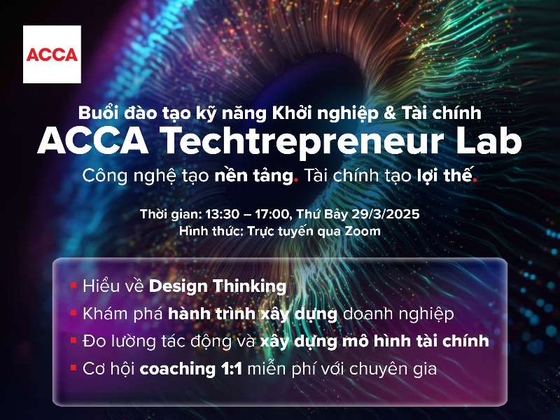 Thông báo tham dự: ACCA Techtrepreneur Lab 2025 - Công nghệ tạo nền tảng, Tài chính tạo lợi thế