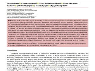 The impact of economic restructuring on the development of circular economy in agriculture and green growth