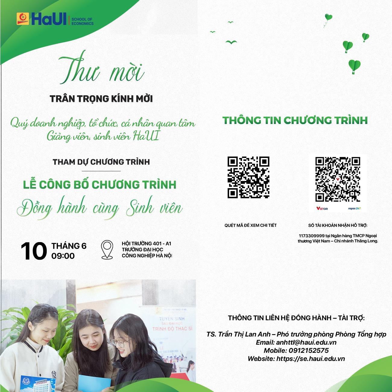Thông báo tham dự chương trình “Đồng hành cùng sinh viên”