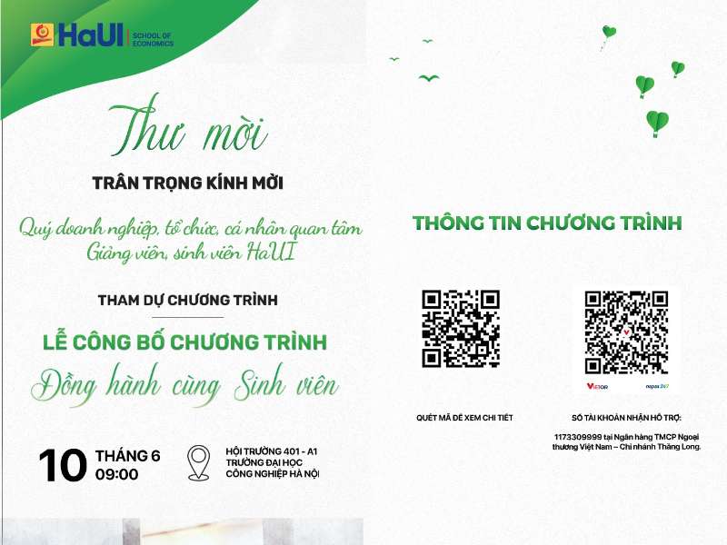 Thông báo tham dự chương trình “Đồng hành cùng sinh viên”