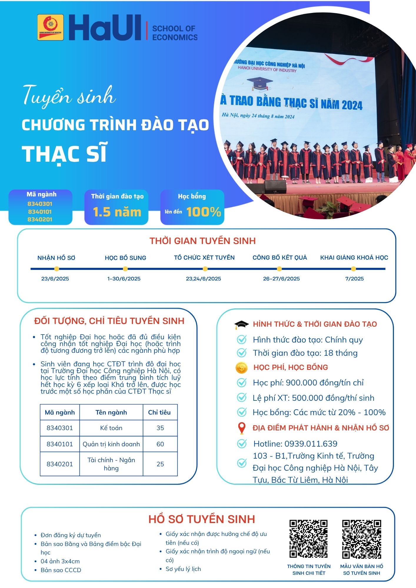 Thông báo Tuyển sinh đào tạo trình độ Thạc sĩ – Trường Kinh tế đợt 2 năm 2025