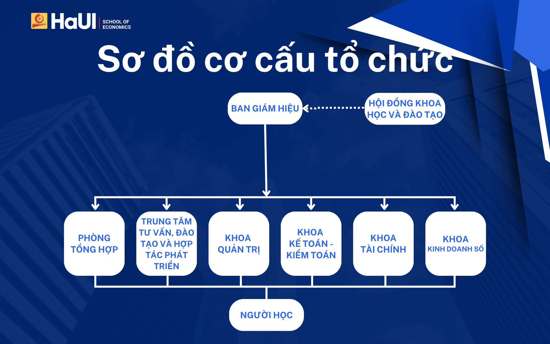 Sơ đồ cơ cấu tổ chức Trường Kinh tế