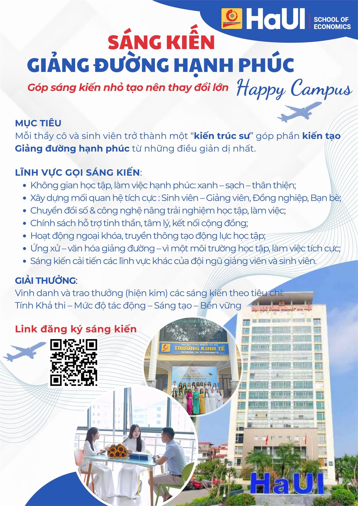 Thông báo: Về việc phát động chương trình “Sáng kiến Giảng đường hạnh phúc” – Happy campus