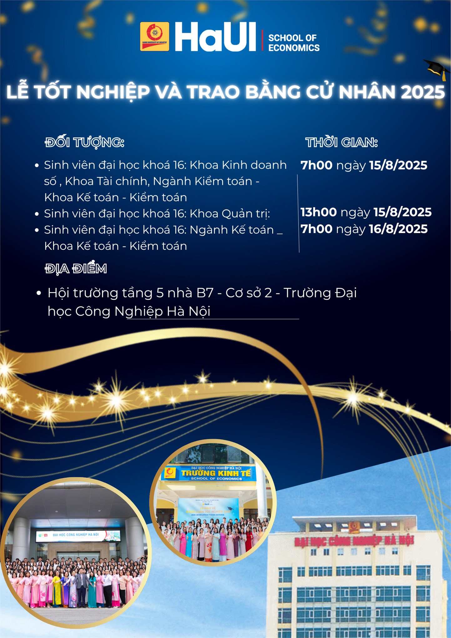 Thông báo Lễ tốt nghiệp và Trao bằng cử nhân năm 2025