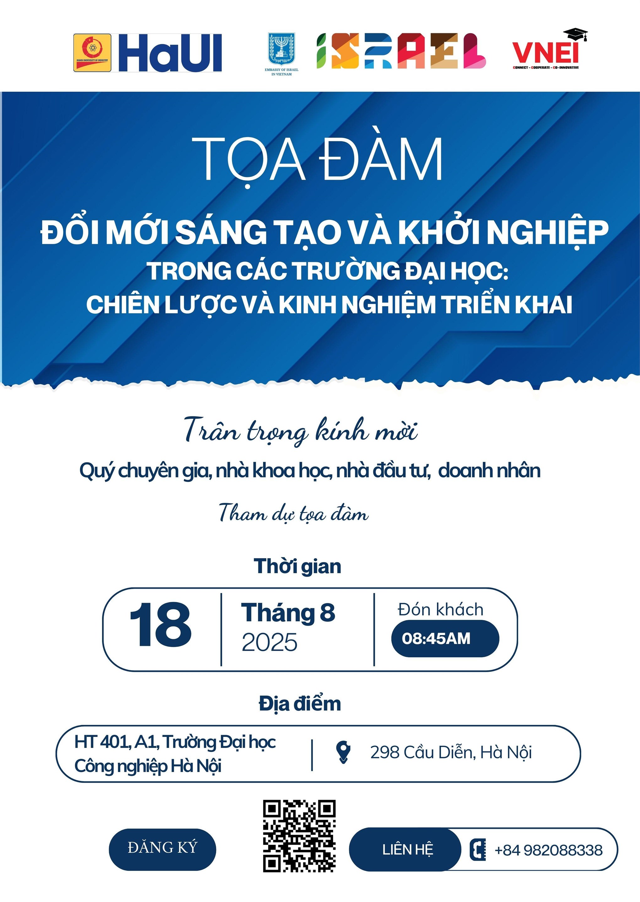 Tọa đàm “Đổi mới sáng tạo và khởi nghiệp trong các Trường Đại học: Chiến lược và kinh nghiệm triển khai`