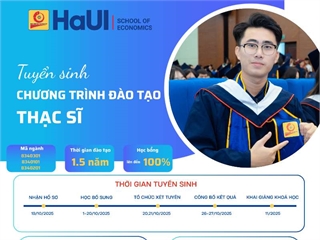 Trường Kinh tế, Đại học Công nghiệp Hà Nội thông báo tuyển sinh đào tạo trình độ Thạc sĩ đợt 3 năm 2025