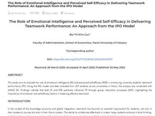 The Role of Emotional Intelligence and Perceived Self-Efficacy in Delivering Teamwork Performance: An Approach from the IPO Model