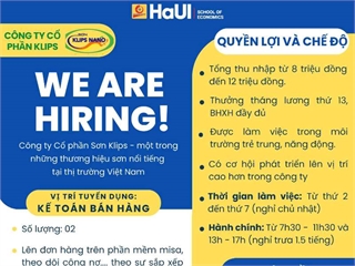 Công ty cổ phần Klips tuyển dụng