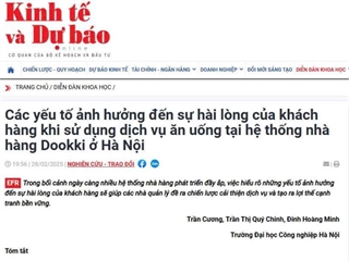 Các yếu tố ảnh hưởng đến sự hài lòng của khách hàng khi sử dụng dịch vụ ăn uống tại hệ thống nhà hàng Dookki ở Hà Nội