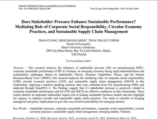 Does Stakeholder Pressure Enhance Sustainable Performance? Mediating Role of Corporate Social Responsibility, Circular Economy Practices, and Sustainable Supply Chain Management