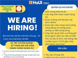 Công ty Cổ phần Đồng Khởi Thương Hiệu Việt tuyển dụng: Nhân viên Kế toán & Thực tập sinh tiềm năng