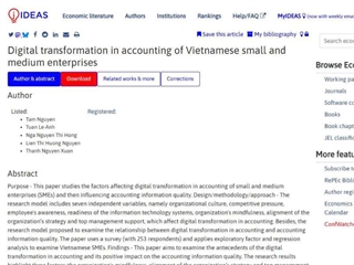 Digital transformation in accounting of Vietnamese small andmediumenterprises