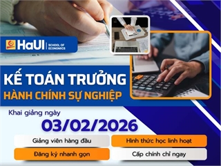 THÔNG BÁO KHAI GIẢNG LỚP KẾ TOÁN TRƯỞNG HÀNH CHÍNH SỰ NGHIỆP (Khai giảng dự kiến: 03/02/2026)