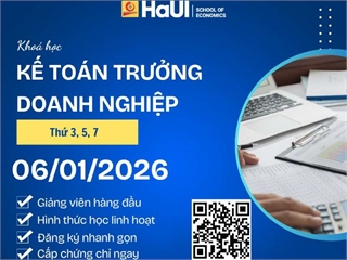 THÔNG BÁO KHAI GIẢNG KHÓA HỌC KẾ TOÁN TRƯỞNG DOANH NGHIỆP (Khai giảng: 06/01/2026)