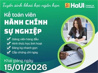 THÔNG BÁO KHAI GIẢNG KHÓA HỌC KẾ TOÁN VIÊN HÀNH CHÍNH SỰ NGHIỆP (Khai giảng: 15/01/2026)