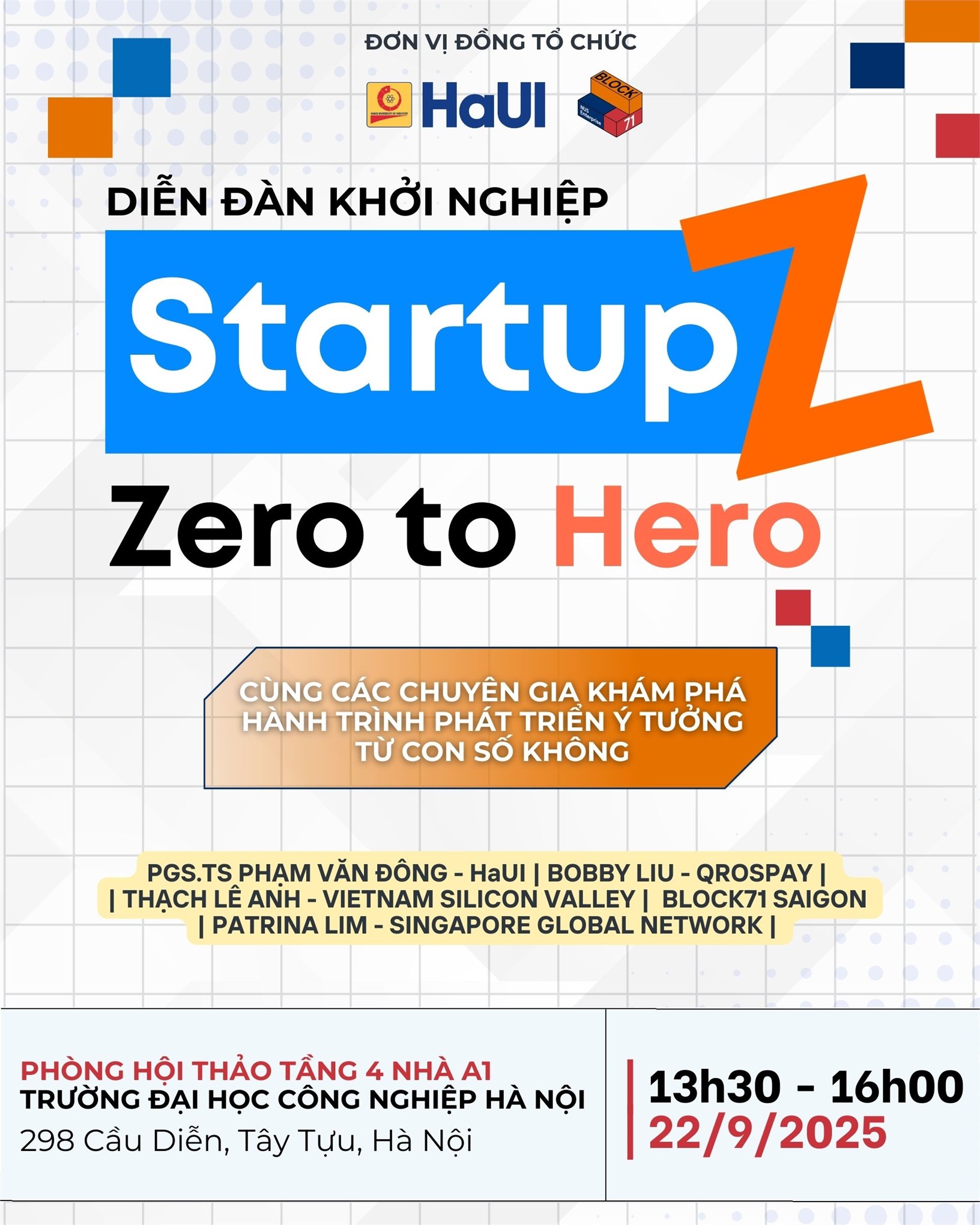 Tổ chức Diễn đàn khởi nghiệp “Startup Z - Zero to Hero”