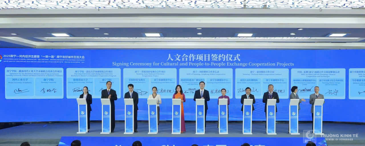 Tăng cường Hợp tác Giáo dục ASEAN – TRUNG QUỐC: Đoàn đại biểu Trường Kinh tế, Trường Đại học Công nghiệp Hà Nội đến thăm và làm việc tại Đại học Nam Ninh
