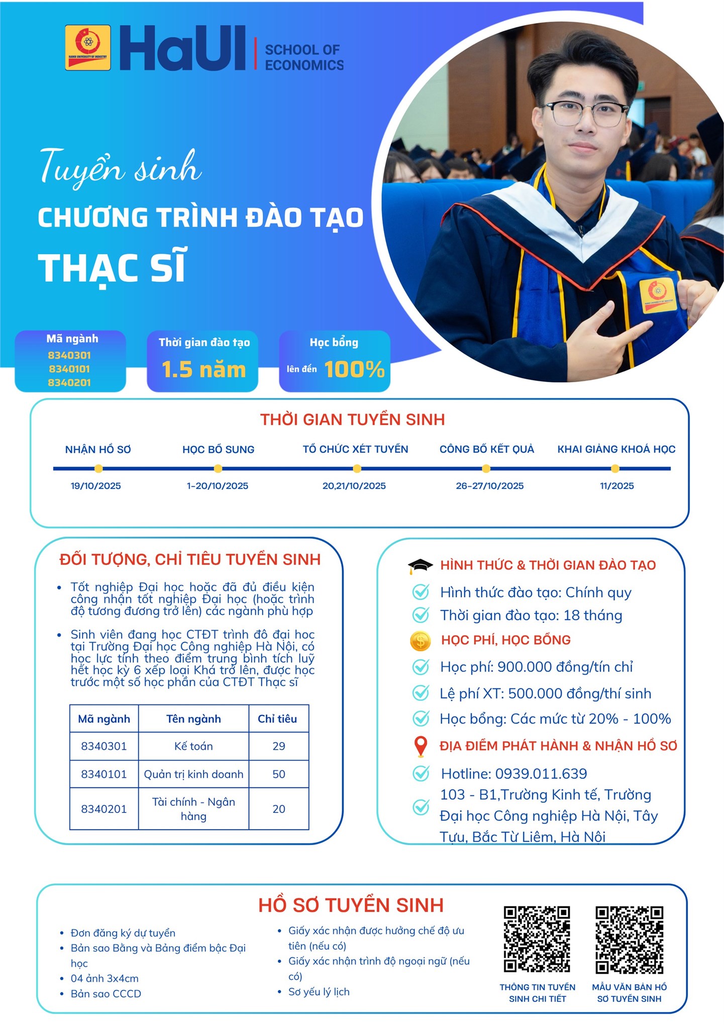 Trường Kinh tế, Đại học Công nghiệp Hà Nội thông báo tuyển sinh đào tạo trình độ Thạc sĩ đợt 3 năm 2025