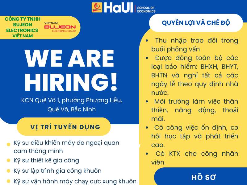 Công ty TNHH Bujeon Electronics Việt Nam tuyển dụng