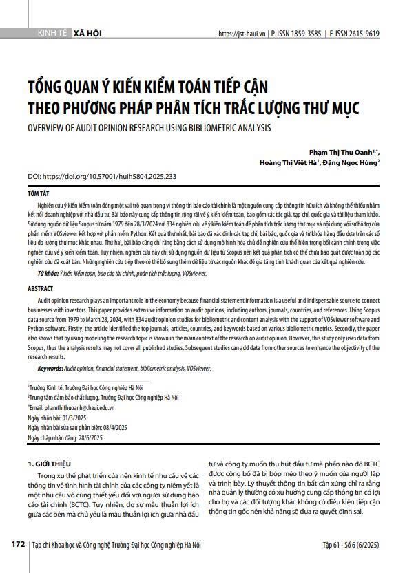 Tổng quan ý kiến kiểm toán tiếp cận theo phương pháp phân tích trắc lượng thư mục