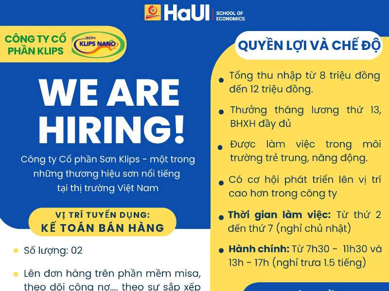 Công ty cổ phần Klips tuyển dụng