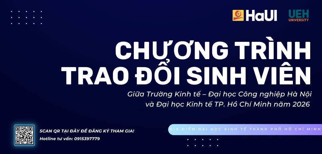 Thông báo đăng ký Chương trình trao đổi sinh viên Học kỳ đầu năm 2026 tại Đại học Kinh tế Thành phố Hồ Chí Minh (UEH)