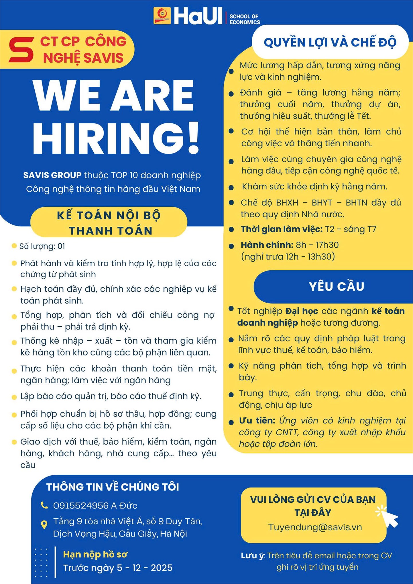 Công ty cổ phần công nghệ SAVIS tuyển dụng