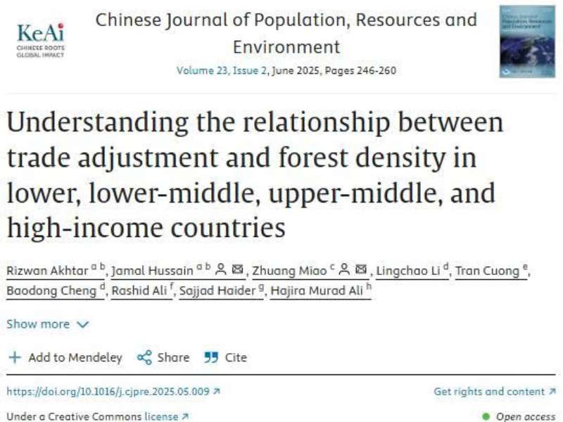 Understanding the relationship between trade adjustment and forest density in lower, lower-middle, upper-middle, and high-income countries