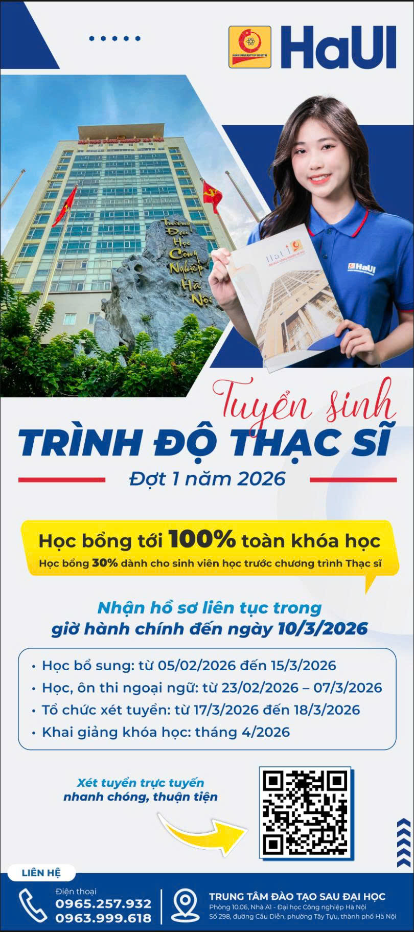 Thông báo Tuyển sinh đào tạo trình độ Thạc sĩ – Trường Kinh tế đợt 1 năm 2026