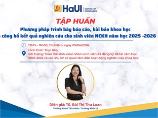 Đăng ký và tham dự buổi tập huấn Nghiên cứu khoa học sinh viên năm học 2025–2026