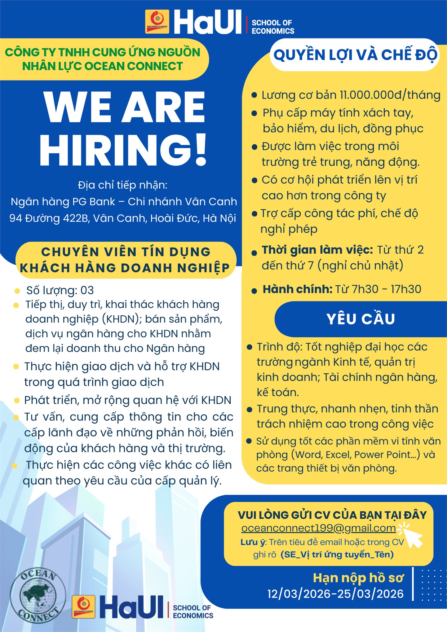 Công ty TNHH Cung ứng nguồn nhân lực Ocean Connect tuyển dụng: Chuyên viên Khách hàng Doanh nghiệp (KHDN)