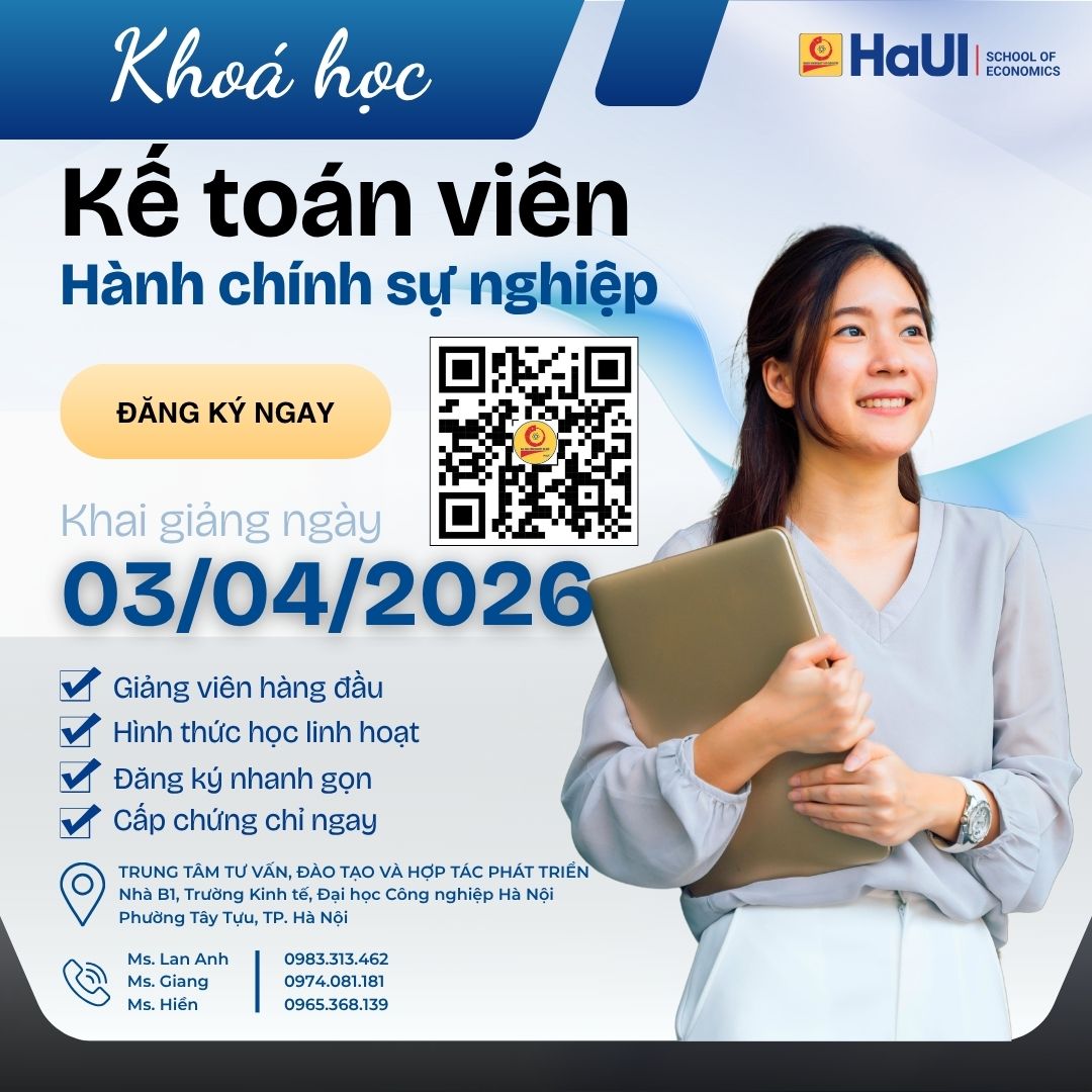 Thông báo khai giảng khóa học Kế toán viên hành chính sự nghiệp (Khai giảng dự kiến: 03/04/2026)