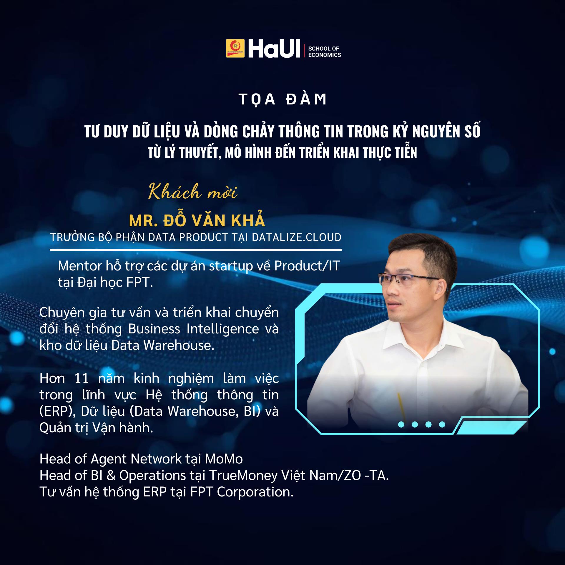 Tổ chức `Tọa đàm: Tư duy dữ liệu và dòng chảy thông tin trong kỷ nguyên số: từ lý thuyết, mô hình đến triển khai thực tiễn`