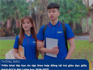 Thông báo Triển khai lớp học ôn tập theo hợp đồng tài trợ giáo dục giữa HaUI-ACCA đợt 1 năm học 2026-2027