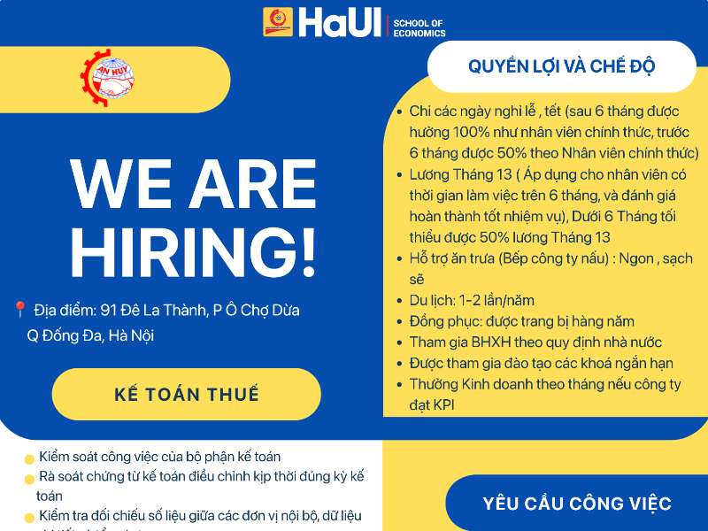 Công ty Cổ phần Tự động hóa An Huy Tuyển dụng: Kế toán thuế