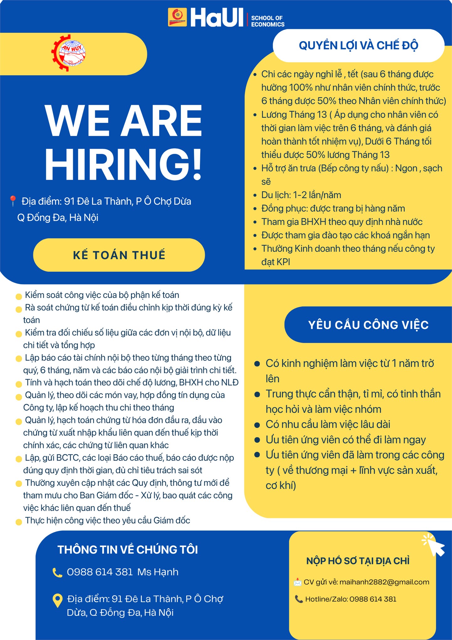 Công ty Cổ phần Tự động hóa An Huy Tuyển dụng: Kế toán thuế