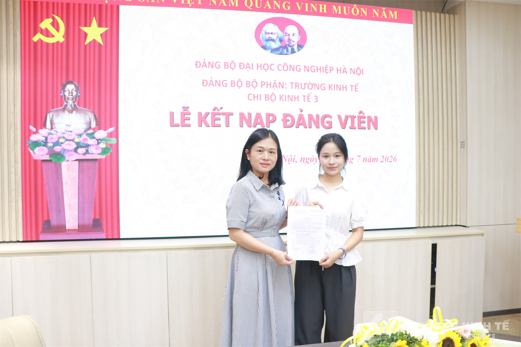 Dấu ấn công tác xây dựng Đảng: Chi bộ Kinh tế 3 kết nạp đảng viên mới và triển khai nhiệm vụ trọng tâm tháng 7, 8/2026