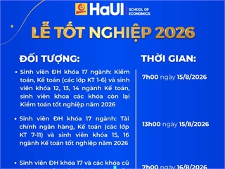 Thông báo - lễ tốt nghiệp và trao bằng cử nhân năm 2026