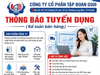 Công ty Cổ phần Tập đoàn G500 tuyển dụng Kế toán bán hàng