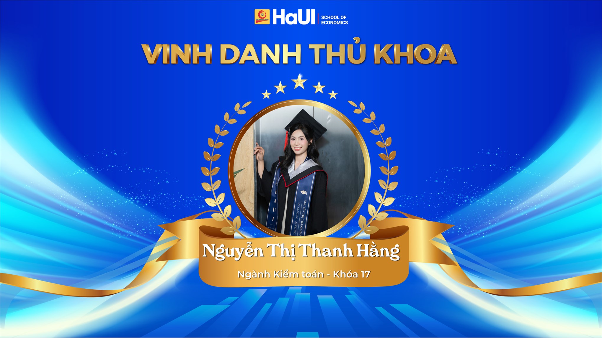 Vinh danh Thủ khoa tốt nghiệp năm 2026 – Ngành kiểm toán, Trường kinh tế, đại học Công nghiệp Hà Nội