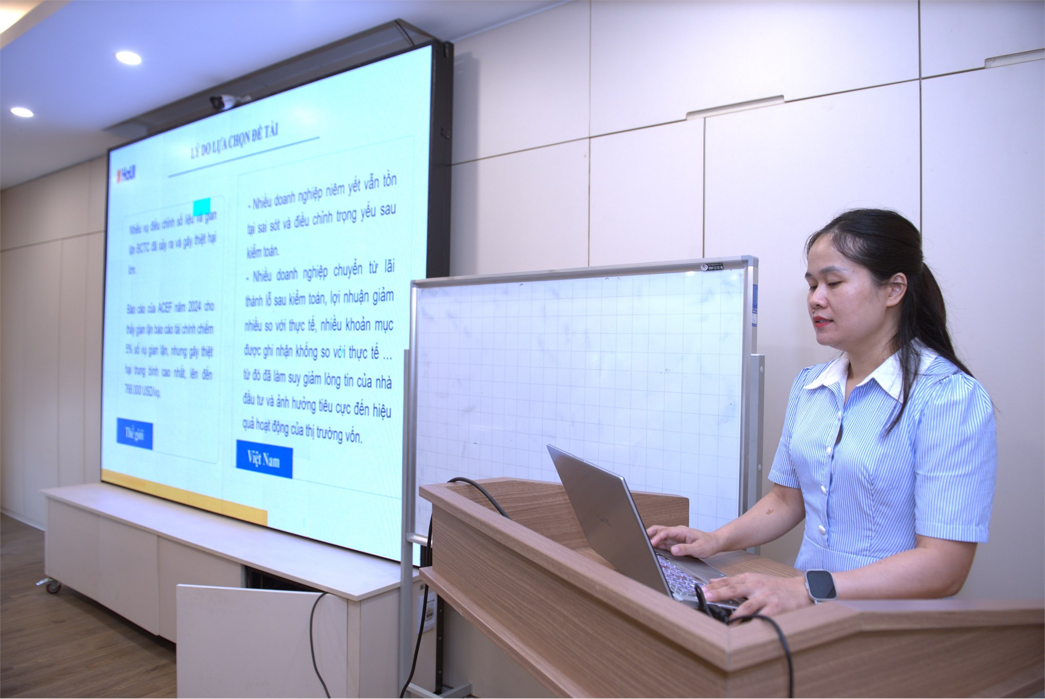 Trường Kinh tế tổ chức Hội thảo cấp đơn vị chuyên môn luận án tiến sĩ cho Nghiên cứu sinh Nguyễn Thị Thanh Tâm