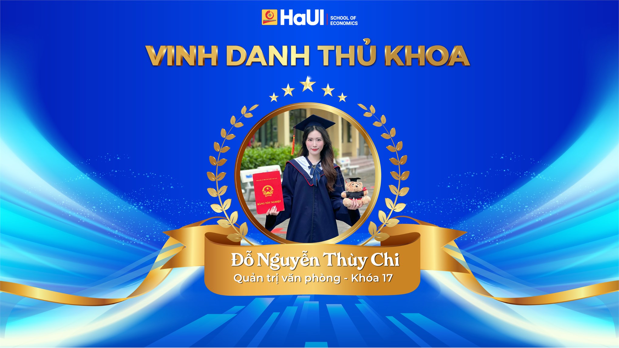 Vinh danh Thủ khoa tốt nghiệp năm 2026 – Ngành quản trị văn phòng, Trường Kinh tế, Đại học Công nghiệp Hà Nội