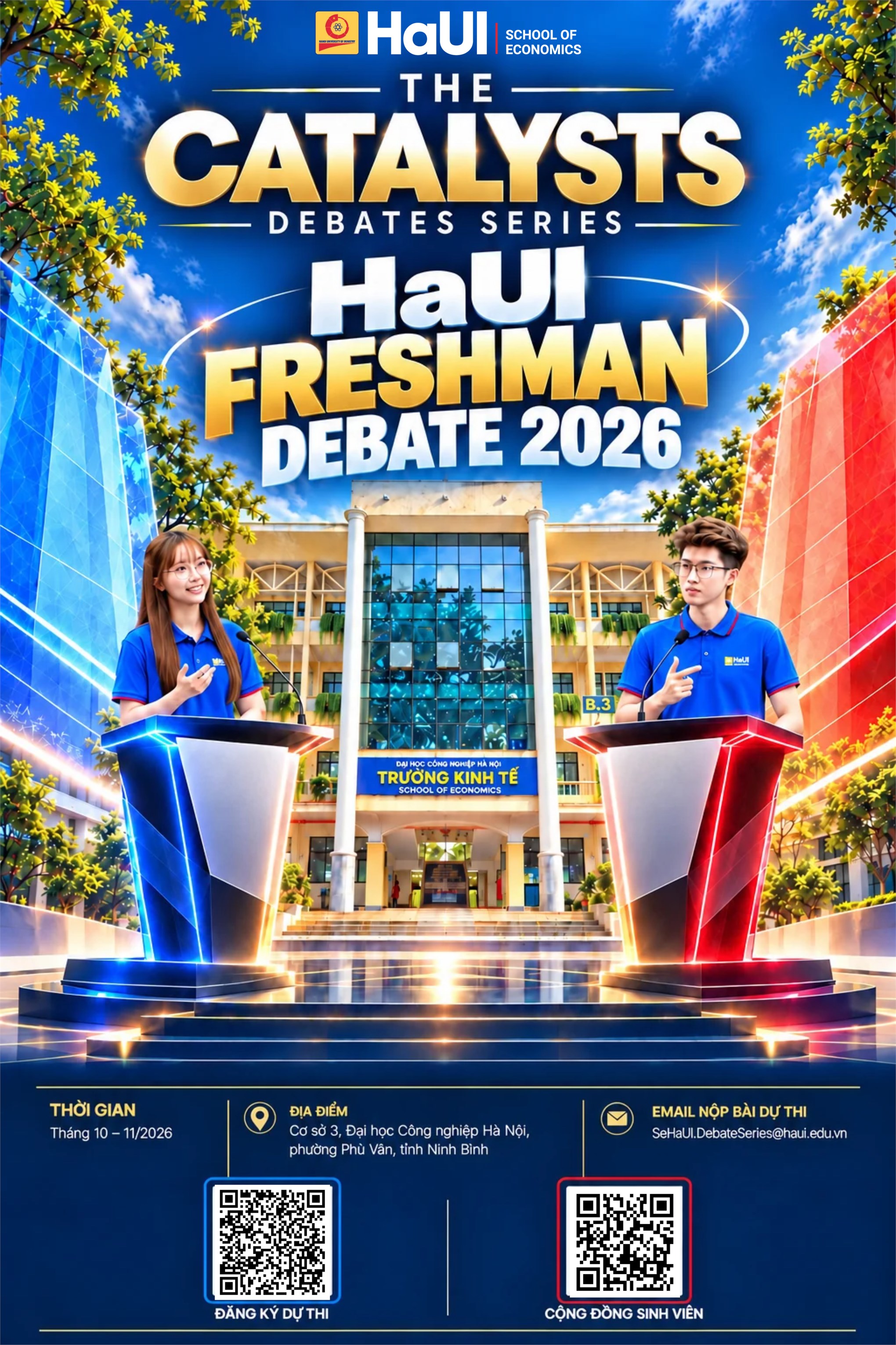 Thông báo Tổ chức Cuộc thi tranh biện – The catalysts Debates series: “HaUI Freshman Debate 2026”